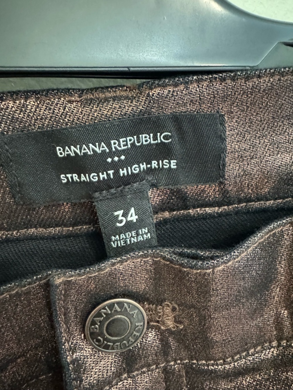 Banana Republic High Rise Straight Metallic Jeans - Picture 3 of 7